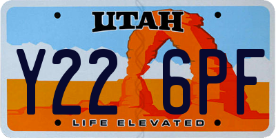 UT license plate Y226PF