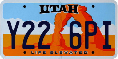 UT license plate Y226PI