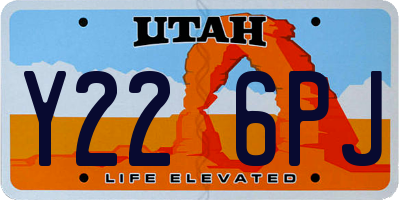 UT license plate Y226PJ