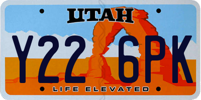 UT license plate Y226PK