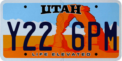 UT license plate Y226PM