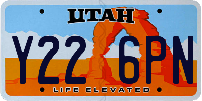 UT license plate Y226PN