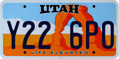 UT license plate Y226PO