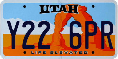 UT license plate Y226PR