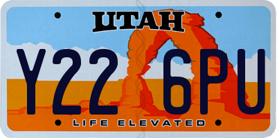 UT license plate Y226PU