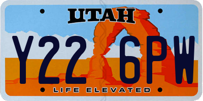 UT license plate Y226PW