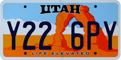UT license plate Y226PY