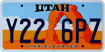 UT license plate Y226PZ