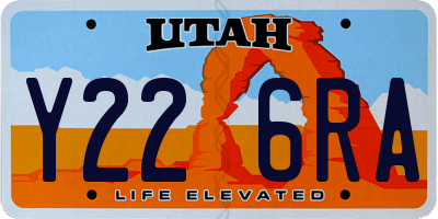 UT license plate Y226RA