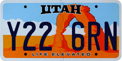 UT license plate Y226RN