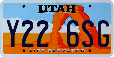 UT license plate Y226SG