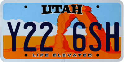 UT license plate Y226SH