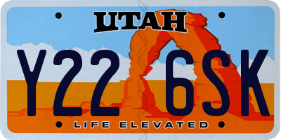UT license plate Y226SK