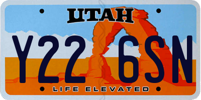 UT license plate Y226SN