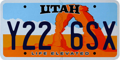 UT license plate Y226SX