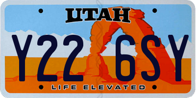 UT license plate Y226SY