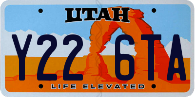 UT license plate Y226TA