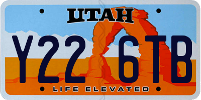 UT license plate Y226TB