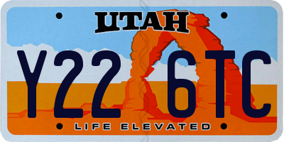 UT license plate Y226TC