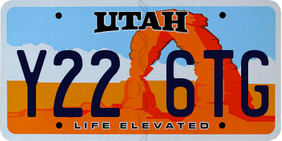 UT license plate Y226TG