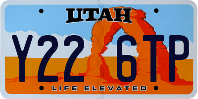 UT license plate Y226TP