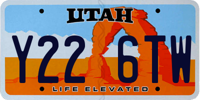 UT license plate Y226TW
