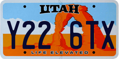 UT license plate Y226TX