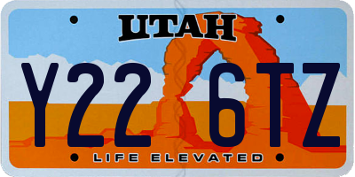 UT license plate Y226TZ