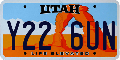 UT license plate Y226UN