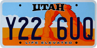 UT license plate Y226UQ