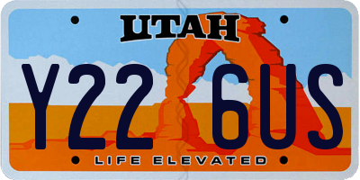 UT license plate Y226US