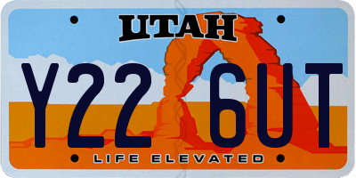 UT license plate Y226UT