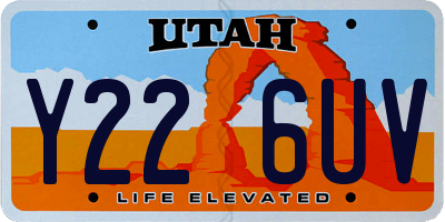 UT license plate Y226UV