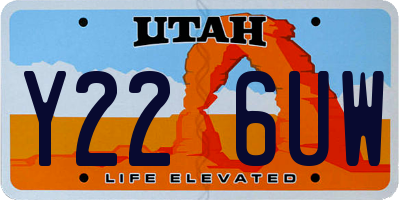 UT license plate Y226UW