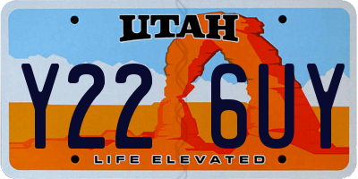 UT license plate Y226UY