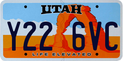 UT license plate Y226VC
