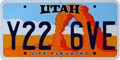 UT license plate Y226VE