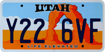 UT license plate Y226VF