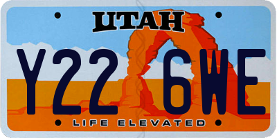 UT license plate Y226WE