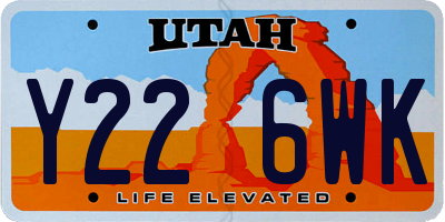 UT license plate Y226WK
