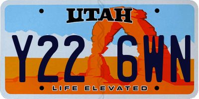 UT license plate Y226WN