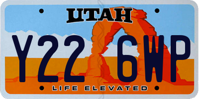 UT license plate Y226WP
