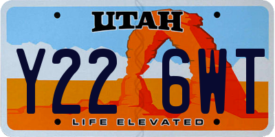 UT license plate Y226WT