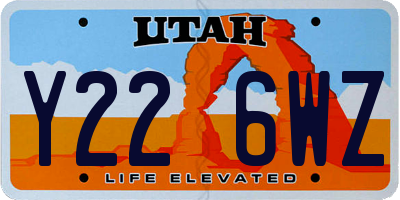 UT license plate Y226WZ