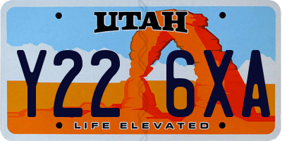 UT license plate Y226XA