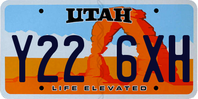 UT license plate Y226XH