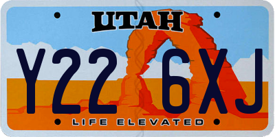 UT license plate Y226XJ