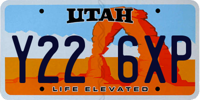 UT license plate Y226XP