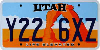 UT license plate Y226XZ