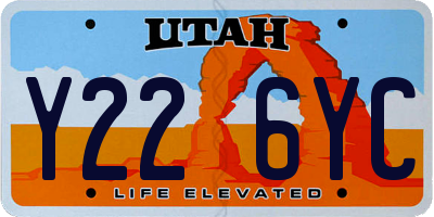 UT license plate Y226YC